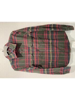 Men's Medium Rainforest Plaid Button-Up Shirt